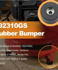 Close-up of air compressor with 4 Pack Rubber Feet For Air Compressors Anti Vibration Isolator Mounts Replacement Durable Heavy Duty Pads.