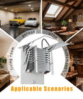 Heavy Duty Electric Pull Down Attic Ladder Featuring Rock Solid Handrails And Smooth Telescopic Ceiling Mount For A Dead Easy Loft Upgrade That Is A Total Game Changer in various settings.