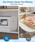 Compact Countertop Dishwasher Packing 152 Oz Water Tank And Six Wash Cycles That Fit 12 Inch Plates No Sweat Energy Star Certified 12 Hour Delay Setting Runs Like Butter Dorm Friendly Rv Ready Apartment Essential with 5L water tank in kitchen.