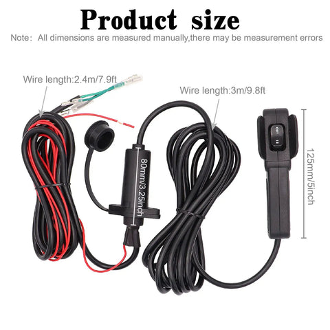 Winch Hand Remote Controller With Grippy Ergonomic Grip And Socket Assembly For ATV UTV Winch 10 Ft Cable Plug In Wiring System, 125mm