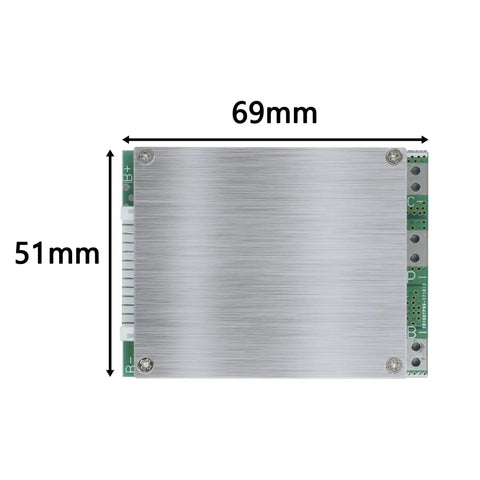 Slick Smart 13S 48V 30A Lithium Ion Bms Protection Board With Balanced Wire Ntc Sensor top view, measuring 69mm x 51mm.