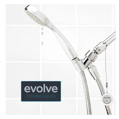 Multifunction Shower Head With ShowerStart Technology for high pressure massage and full body spray with chrome finish.