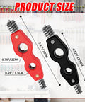 Front view: Hordion 4-in-1 copper pipe cleaner brushes, red and black, 2-pack for 1/2 in and 3/4 in pipes