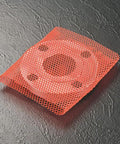 MINICOIL SW Series Standard Duty Sleeve Web Netting covering an object, red PE-LD material, fits 7.5-9 in OD, scratch protection