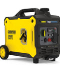 3500 Watt Portable Inverter Generator With Quiet Technology And CO Shield For Quiet RV Camping And Tailgating, 2300 Running Watts, yellow casing with wheels.