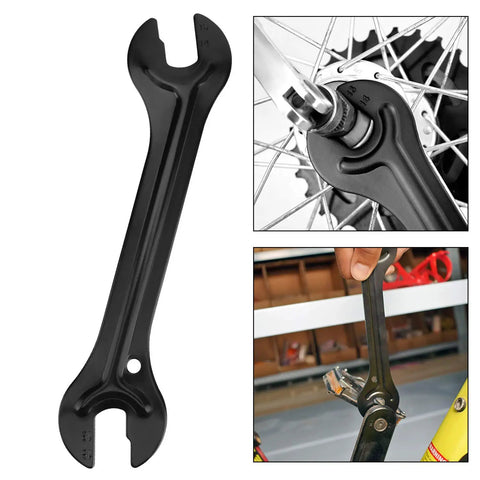 2 Pack Bicycle Cone Spanner Hub Wrench Set with Double Sided Pedal Wrenches for 13mm and 14mm Sizes Wheel Hub Axle Cone Adjuster Tools