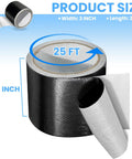 Heavy Duty Waterproof Repair Tape For Fabric Tents Awnings RV Roofs Tarps Boat Covers And Outdoor Gear UV Proof Tear Resistant Multipurpose Black Patch, 3 in x 25 ft roll shown.