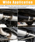 2.5 Inch Exhaust Clamp Universal Stainless Steel Narrow Band 2-pack connecting mufflers and pipes under vehicle