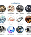 Slick Portable Ultrasonic Cleaner For Rings Watches And Glasses No Sweat Deep Clean image showcasing diverse applications like jewelry, medical tools, and optical lenses.