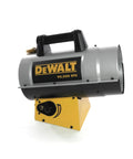 Heavy Duty Forced Air Propane Heater 90000 BTU With Quiet Burner Technology front view, compact design for garages and job sites.