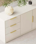 Matte Gold Cabinet Handles 7-1/2 Inch, 20 Pack Brushed Brass Drawer Pulls on white cabinet with decor