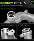 Drop In Aluminum Coolant Outlet Pipe LR092992 Heavy Duty Swap For Land Rover And Jaguar close-up showing precision mounting holes.