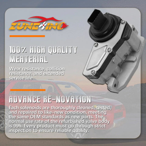 42RLE Transmission Solenoid Pack Kit For Jeep Liberty Dakota Nitro Wrangler And Dodge Chrysler Cars Get Your Ride Shifting Smooth Replacement Shift Solenoids Block Set Replacing OE 5143151AA 92887A 49618A 04800171AA, silver automotive part