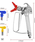 Top Tier Airless Paint Spray Gun Kit With Solid Steel Build, Two Reversible 517 Tips, Heavy Duty Guard for precise painting.