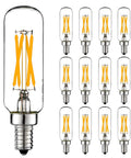 Dimmable E12 LED Bulb 6W Equal 60W Warm White 2700K T6 T25 Candelabra Compact Size, 12 Pack for Chandeliers and Fans