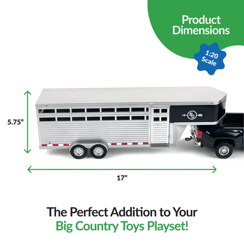 Sundowner Horse Trailer With Gooseneck Hitch For Farm Toys And Toy Trucks Realistic Details Working Rear And Side Doors