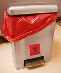 Heavy Duty 12 Pack Biohazard Stickers 6X6 Inches Real Thick Vinyl Decals Self Adhesive No Joke Waterproof Safety Warning Labels For Labs Clinics And Factories on metal trash can