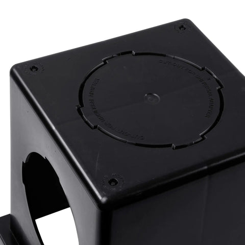 Square Catch Basin Drain Kit With Two Opening Basin Black Plastic Grate Two Outlet Adapters And One Outlet Plug 12 Inch