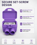 Heavy Duty Two Port Wire Connectors For Aluminum To Copper Rock Solid Screw Terminals Pre Loaded With Anti Oxidant Compound Foolproof Job For Home Repairs 20 Pack in purple housing with silicone-filled interior.