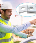 Engineers viewing Beveled Square Washers Set Of Six For Leveling One Half Inch Inner Diameter And One And One Eighth Inch Outer Diameter Thick From Two To Six Point Six Millimeter Plain Carbon Steel Galvanized Shims In Silver Finish DC CLISENCE.