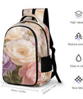 Soft Vintage Peony Bloom Printed Unisex Backpack With Large Capacity For Everyday Go To Daily Driver, Durable Polyester
