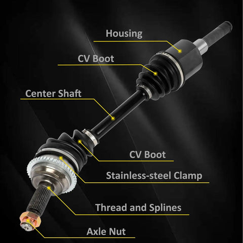 Diagram of Beefy Front Left Right CV Axle Shaft Assembly for 2010-2012 Ford Fusion 2.5L showing components