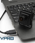 5MP 30FPS USB Fisheye Camera With IMX335 Sensor And M12 Lens connected to a laptop, ideal for 3D printer and security applications.