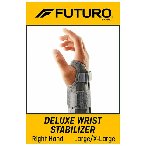 Deluxe Right Hand Wrist Stabilizer Brace With Elbow Support Adjustable Large Extra Large Size All Day Comfort For Everyday Wear And Secure