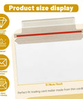 110 Pack White Trading Card Shipping Envelopes 7x4.35 Inch Self Adhesive Mailers with size illustration