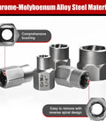 Bolt Extractor Set, 15 Piece Easy Out Bolt Kit for Rusted, Stripped and Damaged Nuts in Chrome-Molybdenum Alloy Steel
