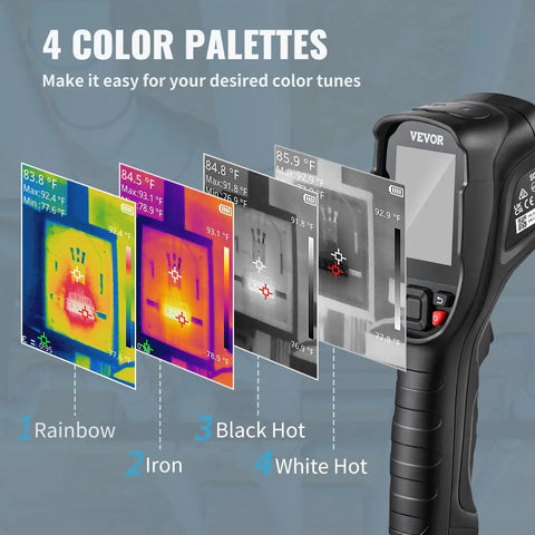 Thermal Imaging Camera With 240x180 IR Resolution And 20Hz Refresh Rate Minus 4F To 662F Temperature Range 16GB Built In SD Card