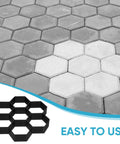 3 Pack Hexagon Paver Molds For Concrete, Durable Polypropylene Plastic Cement Floor Tile Molds For Garden Path, installed view