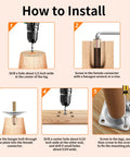 Heavy Duty Leg Mounting Plates Set For Sofas And Furniture Repair installation guide showing screwing process and tools used.
