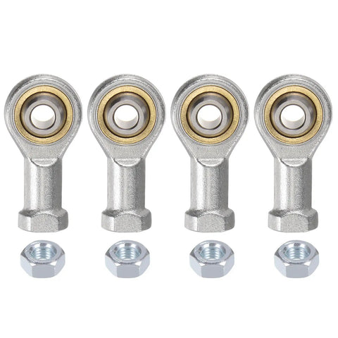 6mm Rod End Bearing Right Hand Thread M6x1 Self Lubricating Joint Metric Rod End 4 Pack, with nuts