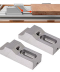 Heavy Duty Side Clamp Vise 2 Pack Made From Super Tough S136H Die Steel for CNC Milling, showcasing two side clamps on a work surface.