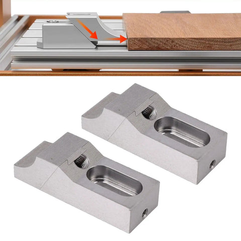 Heavy Duty Side Clamp Vise 2 Pack Made From Super Tough S136H Die Steel for CNC Milling, showcasing two side clamps on a work surface.