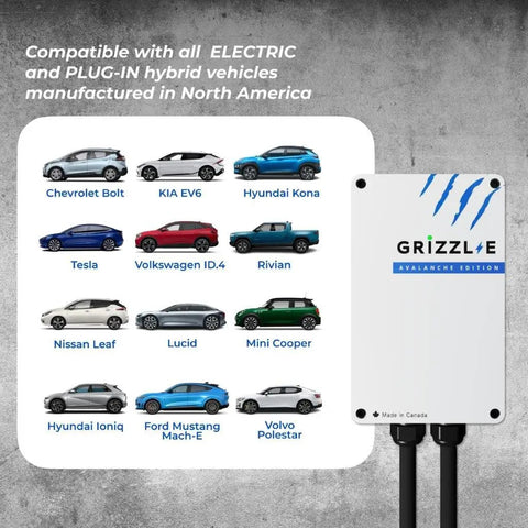 Heavy Duty Level Two Electric Charger With Forty Amp Juice Ul Certified Indoor Outdoor Wall Mount Charging Station Nema 14 50 Plug And 24 Foot Cord For Plug And Play Fast Charge Always with various electric vehicle models.