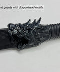 Tough As Nails Polypropylene Martial Arts Training Sword dragon hilt detail, unbreakable PP plastic black katana blade