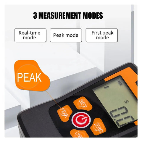 Force Gauge Tension Tester With 100N And 500N Capacity A Must Have Tool For Compression And Tension Four Units Newton Kilogram Pound Ounce Adjustable Acceleration For Precise Testing, peak mode display