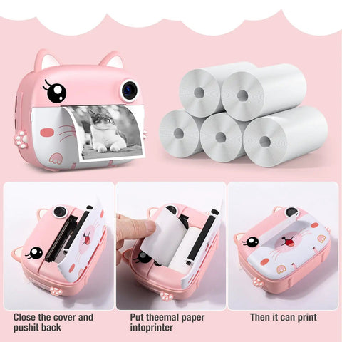Instant Camera Refill Paper 5 Roll Set For Kids Instant Print Camera, HD Thermal Print Sheets No Ink BPA Free, Portable Refill Paper Kit For Quick On The Go Photo Printing, 57mm rolls with kid camera
