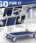 Heavy Duty Foldable Push Cart Dolly With 330 Lb Capacity Collapsible Hand Truck Folding Platform Swivel Wheels Flat Bed Moving Wagon