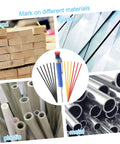 Solid Grip Mechanical Carpenter Pencil Set With Interchangeable Refills Featuring Wide Mouth Deep Hole Marker Heavy Duty Woodworking Gear for marking on wood, glass, plastic, and metal.