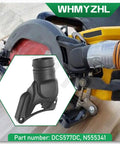 Dust Collection Adaptor For 7-1/4 Inch Worm Drive Saws, Fits 1-1/2 Inch Hoses, angled adapter shown installed on saw