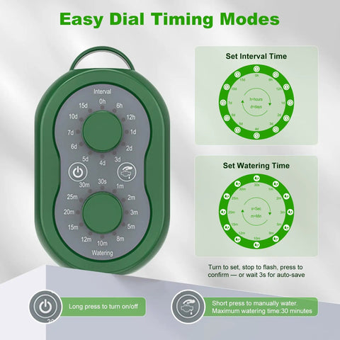 Easy dial controls for Solar Drip Irrigation System For Gardens And Balconies With 50 Feet Of Tubing Auto Watering Kit