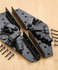 Iron Adjustable 3-Position Sofa Bed Angle Hinge Set For Easy Conversion, black beefy shutter style hinges with screws