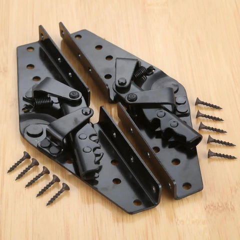 Iron Adjustable 3-Position Sofa Bed Angle Hinge Set For Easy Conversion, black beefy shutter style hinges with screws
