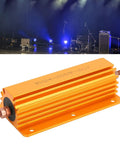 200W 2 Ohm Power Resistor With Aluminum Housing, Rugged High Power Component For Industrial Equipment And Power Supplies, Mounting Holes For Easy Mounting, Durable Heat Dissipation, Reliable Performance In Demanding Environments. orange finned power resistor with mounting holes