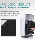 Replacement HEPA Air Filter For BreatheSmart Classic Purifier installed in air purifier, covers large rooms up to 1100 sq ft