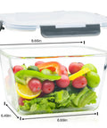 Two Pack Large Glass Storage Containers With Lids 85 Oz 10.5 Cup Airtight Food Storage For Meal Prep Rotisserie Chicken BPA Free