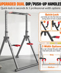 Foldable Power Tower For Pull Ups Dips And Push Ups Free Standing Multi Function Strength Training Station detail on dual handles